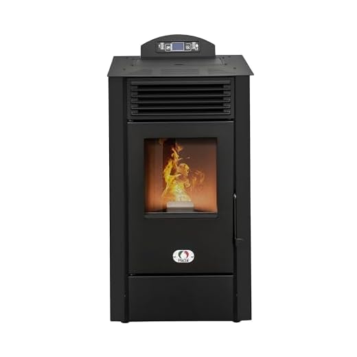 Stufe a Pellet Italia Srl - Estufa de pellets California, 8 Kw, estufa de pellet, ventilada, calienta hasta 60 m², 5 niveles de potencia, 5 velocidades de ventilación, programable, color negro