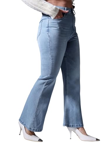 Image of Miss Chase A+ Women's Bootcut High Rise Regular-Length Stretchable Denim Shaping Jeans
