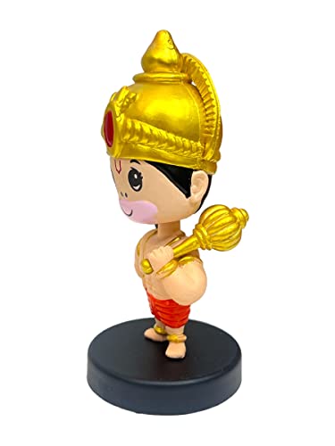 Image of AUGEN Hanuman God Action Figure Limited Edition Bobblehead for Car Dashboard, Office Desk & Study Table (Pack of 1)