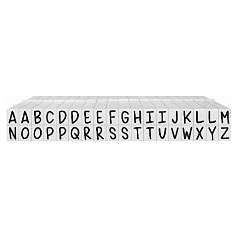 Contact USA Large 36-Piece Heather Kell Pegz Connectable Uppercase Alphabet Stamp Set, White Cover