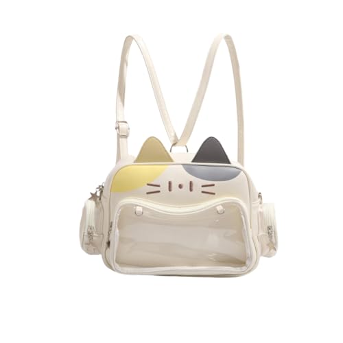 Ita Bag Mochila Kawaii Cat com alças ajustáveis, grande capacidade, ideal para uso diário, bolsa fofa, Amarelo, G