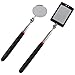 SHUATI Telescoping LED Light 2 Pieces 360Â° Rotation Long Handle Stainless Steel Telescopic Inspection Mirror Inspection Tool Checking Vehicle Condition