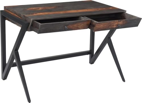 Image of DEMIWALL Sheesham Wooden Finish Study Table for Students Laptop Office Desk Workstation Writing Tables for Study Room Home Wooden Finish Furniture for Study Room Gray Finish (101 X 56 X 76 Cm)