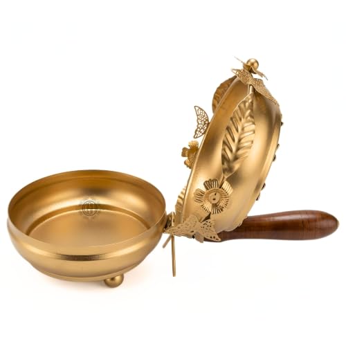 Image of DSH Home Purifying Hand-Loban Incense Burner, Loban Burner with Handle, Dhoop Dhuni Burner Sambrani Dhoop, Resin & Home Office Temple Prayer Butler