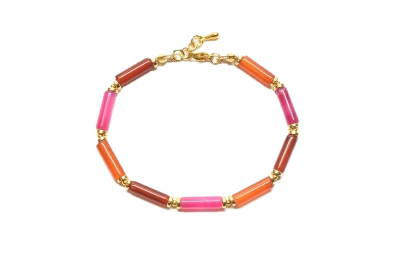 Bracelet cornaline agate empilable en argent pour superposition