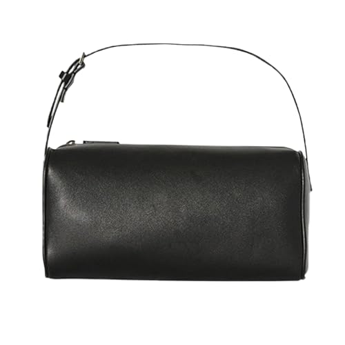 Barrel Bags for Women,Leather Mini Shoulder Bag,Cylinder Hobo Purse with Zipper,Designer Underarm Handbags for Gift