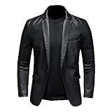  Jegsnoe Veste En Cuir Pour Homme D\'automne Veste En Similicuir Slim Fit Blazer En Cuir Pour Hommes Black M