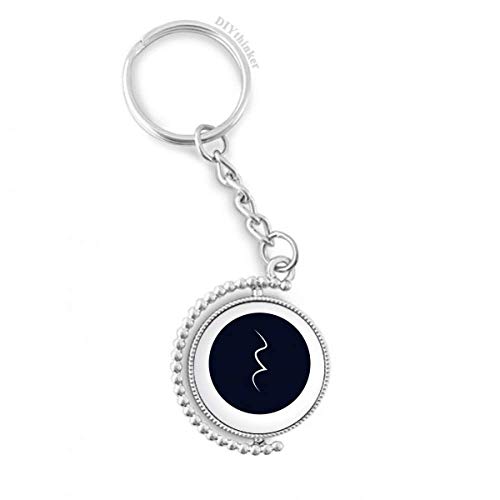 Llavero musical giratorio de silencio de negra, un detalle blanco y negro con anillo Pilgrim