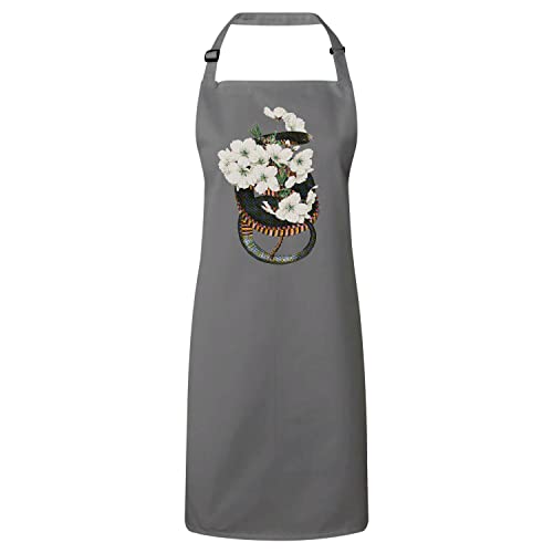 Tablier cuisine premium jasmin serpent avec illustration fleurs vintage