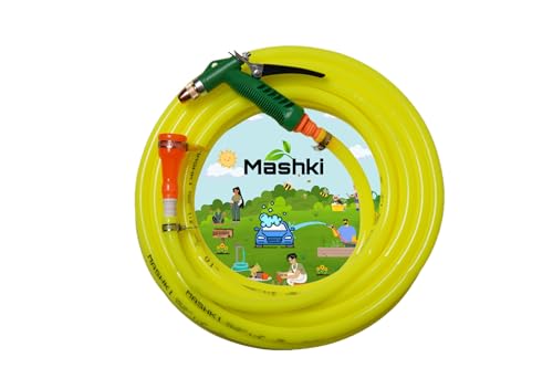 Mashki 1/2 Inch Flexible Water Pipe With Water Sprayer For Gardening, Car Washing, Home Use Etc (10 Meter (32.5 Feet))
