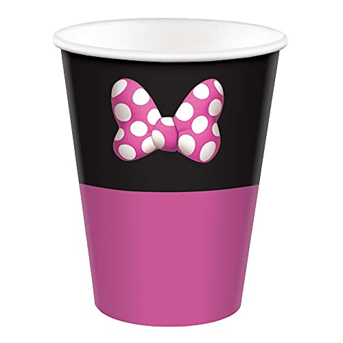 Minnie Mouse Birthday Party Plates, Napkins, Cups, Plastic Cutlery, And Confetti - Pink And Black Minnie Mouse Party Supplies And Decoration Set For 16 Guests #TOP3