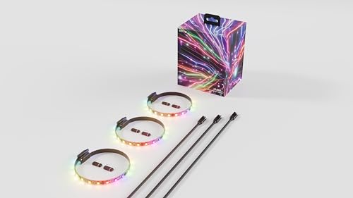 Image of Hyte LS10 qRGB Light Strips - Digital Immersion Lighting - 330mm (3 Pack) - Black