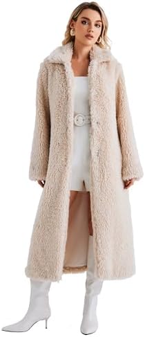 SUGAR POISON Faux Fur Coat For Women Fleece Fuzzy Lapel Open Front