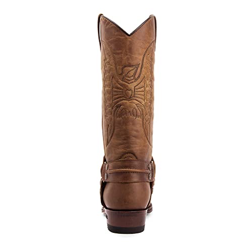 Men's Western Boots Leather Wide Calf Pull On Horse Riding Boots For Men Exotic Men's Motorcycle Boots4