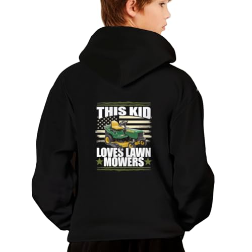 This Kid Loves Lawn Mowers Funny Lawn Mower American Flag Hoodies for Teen Girls Boys Lightweight Kangaroo Pocket Sweatshirt2