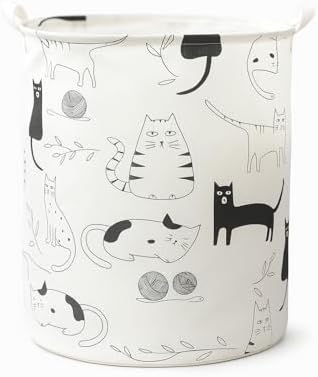 Cesto Organizador Roupa Suja Dobrável Multiuso 20l (Gatos)