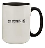 got brotherhood? - 15oz Ceramic Colored Inside & Handle Coffee Mug Cup, Black