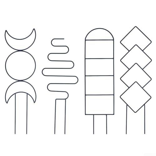 Set di 4 supporti geometrici per piante tralicci per valorizzare giardini e viti da interno