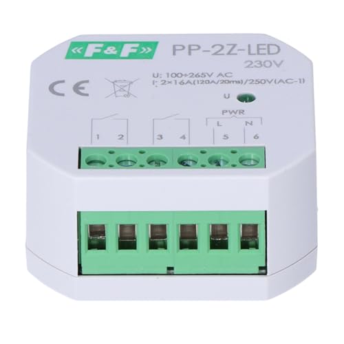 Elektromagnetische Relais 2Z 16A 100-265V AC (160A/20ms) PP-2Zi-230V f&f 5908312598572