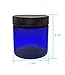 ljdeals 4oz Blue PET Plastic Jars with Lids, Refillable Empty Round Containers, Pack of 12, BPA Free, Made in USA, 12 Labels, Perfect for Kitchen, Cosmetic, Lotion, Personal Care Products and more
