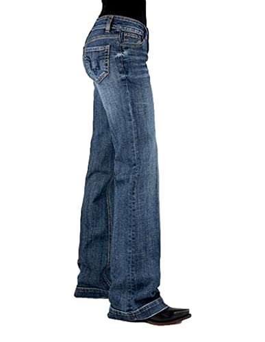 Stetson Western Jeans Womens Low Rise 14 Long Blue 11-054-0214-0812 BU2