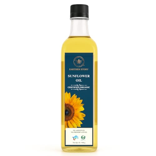 Earthen Story Cold Pressed Sunflower Oil 1L – Certified Organic & Unrefined | Chemical-Free Cooking Oil | High in Antioxidants, Heart-Healthy, Nutrient-Rich Edible Oil Earthen Story Cold Pressed Sunflower Oil 1L – Certified Organic & Unrefined | Chemical-Free Cooking Oil | High in Antioxidants, Heart-Healthy, Nutrient-Rich Edible Oil