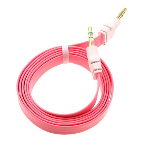 Cable Auxiliar Plano 3.5mm Color Rosa 0.91 m miniatura 1