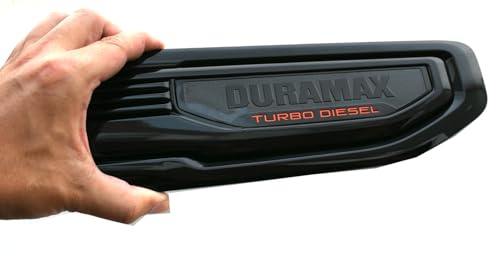 Image of Pair Set Turbo Diesel Emblems Side Vent Logo Compatible with 2020-2025 Sierra 1500 Dura-max Turbo Diesel Badge Kit 86532091 (Glossy Black)