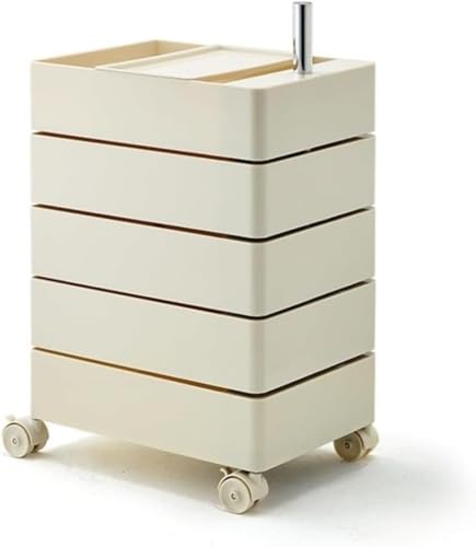 Unlnsiy 収納キャビネット 収納キャビネット ベッドサイドテーブル 家具 5層 マジス キャスター付きワゴン 360°コンテナ リプロダクト 収納ラック サイト収納 おしゃれ デザイン感 回転 無地 不規則 便利 収納家具 キッチン/リビングルーム/