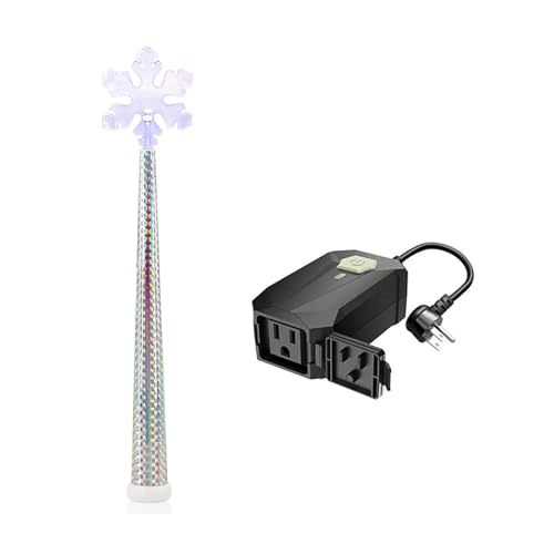 Magic Christmas Wand Wireless Remote Control Outlet Christmas Tree Wand Lights Controller Remote Magic Wand Switch Kit with Music Light Switch for Christmas Tree Wand Snowflake (Silver)