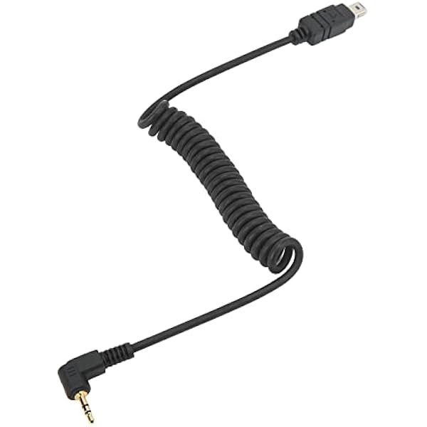 Kabel Zdalnego Wyzwalania Migawki Rozciągliwa Cewka Spiralna N3 2,5 Mm do Lustrzanek Cyfrowych — Przewód Migawki o Większym Zasięgu 24–100 Cm Kompaktowy Schowek Rodzina Statywów do Fotografii