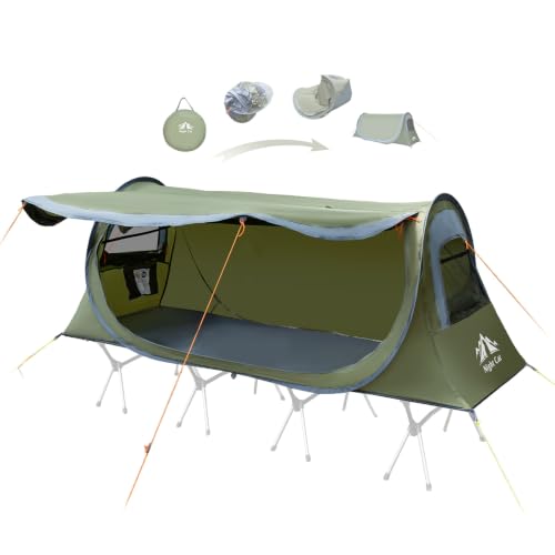 Night Cat Pop-up Camping Tent: 1 Person Tent Waterproof Instant Easy Setup Tunnel Tent Fits for Camping Cot (Excluded)