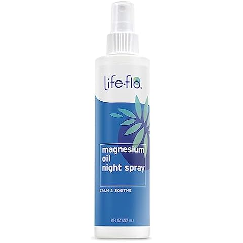 Life-flo Magnesium Oil Night Spray, Soothing Magnesium Spray w/Magnesium Chloride from Zechstein Seabed and Lavender Oil, Calms and Relaxes Body and Mind, 60-Day Guarantee, Not Tested on Animals, 8oz Cover