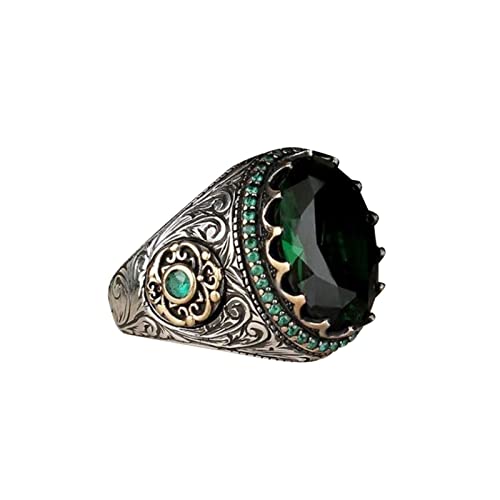 Bague en forme de cadeau - Grande bague de paon - Ronde - Vert - Grande bague de paon - Bague de diamant vintage - Anneaux en diamant - Rideaux pour bagues, f, 11