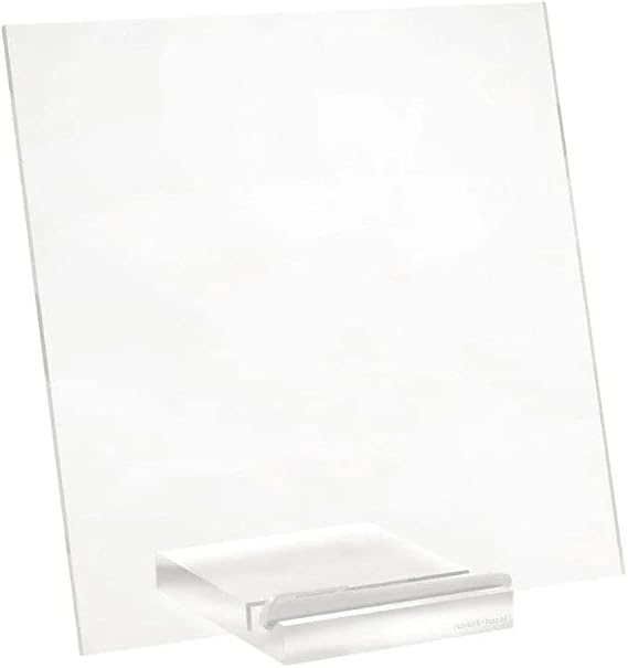 russell+hazel Acrylic Memo Tablet, Dry Erase Board and Marker, Clear 12” x 6” x 11.5” (31384