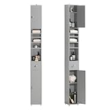 SoBuy Mueble Columna de Baño Estrecho – Armario Auxiliar de Baño en MDF Resistente al Agua con Estantes Ajustables y Cajón, BZR34-HG