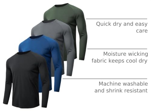 Image of MLYENX 7 Pack Long Sleeve Shirts for Men Sun Protection Quick Dry | UPF 50+, Moisture Wicking, Lightweight Breathable Fabric, Comfortable Athletic Fit, Running, Workout, Gym, Outdoor, Fishing