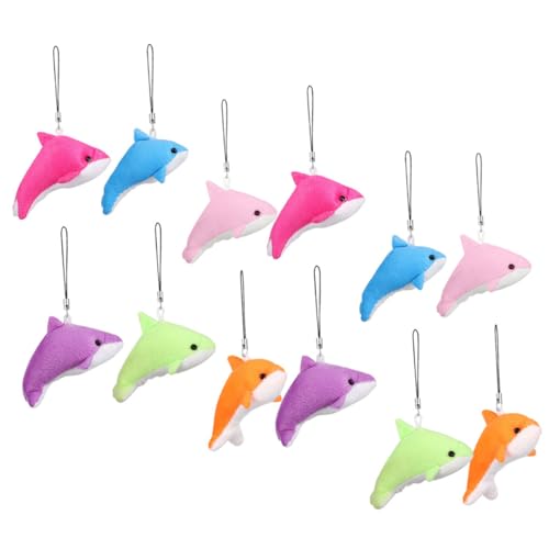 HOLIDYOYO 12Pcs Plush Dolphin Keychains Cartoon Pendant Cute Decorative Charms for Bags Unique present for Friends for Key Organization and Bag Accessories