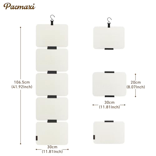 Image of PACMAXI Hanging Enamel Lapel Pin Display Panels Organizer With 5 Loose-leaf Board Pieces, Brooch Pin Enamel Pin Display Pages, Badge Collection Display Holder Holds At Least 120 Pins. (Off White)