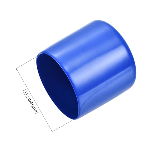 Image of uxcell 4pcs Rubber End Caps 45mm(1 3 /4 inch) ID Vinyl Round Tube Bolt Cap Cover Screw Thread Protectors Blue, 40mm Height