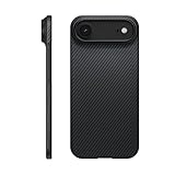 【極薄極軽量】PITAKA iPhone Air用 ケース 極薄 MagSafe対応 アラミド繊維製 黄ばみ防止 上下フルカバー 耐衝撃 iphoneケース 薄型 おしゃれ Ultra-Slim Case (600D 黒/グレー）