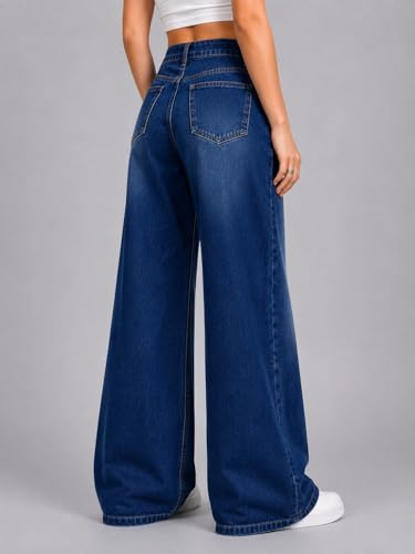 Image of ADBUCKS Baggy Jeans for Women || Women,s Loose Jean Pants || Oversized Jean's for Women's || Wide Leg Jean,s for Woman || Casual Jins for Woman's
