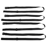 Cabilock 4 Stück Verstellbarer Yogamatten Tragegurt aus Pp Webbing Schwarz Pack mit Schnalle für Koffer und Reisen im Freien