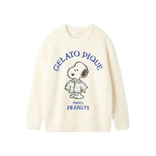 ジェラートピケ レディース PEANUTS オリジナルジャガードプルオーバー ジェラピケ パジャマ ルームウェア スヌーピー gelato pique(OW-オフホワイト、Free)のサムネイル
