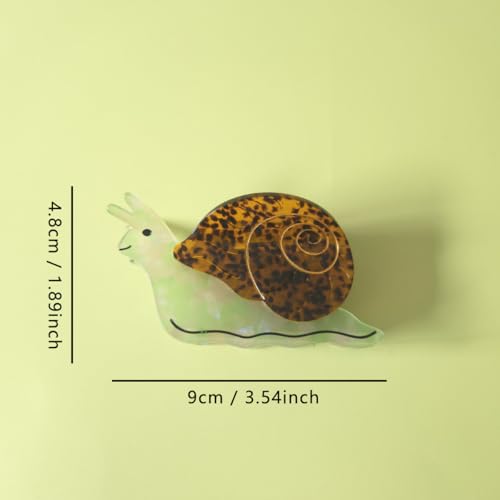 Pinza para cabello pequeña con diseño de caracol verde miniatura 2