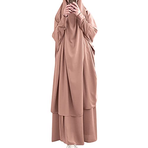Women's Muslim Prayer Dress Hijab Scarf Eid Prayer Jilbab Khimar Niqab Burka Abaya Maxi Islamic Arabian Modest Cardi Robe