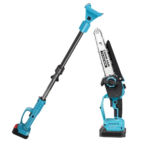 Podadora de batería, batería de 20 pulgadas para Makita 21 V, sierra telescópica sin escobillas, motosierra de batería 2 en 1 y podadora eléctrica telescópica, altura de trabajo de hasta 4,5 m (sin