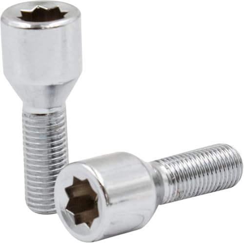Image of Wheel Accessories Parts 20 Pcs M14 x 1.5 14 x 1.5 Acorn Seat Tuner Lug Bolt Tuner 28mm Thread Length Chrome Finish Alfa Romeo Gulia Stelvio | Volvo S60 S90 V60 XC40 XC60 XC70 XC90