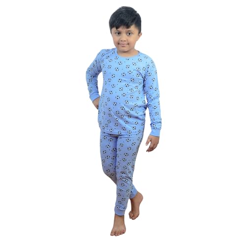 Image of Hestia | H.NSG.7 | Kids Nightwear | Sleepwear | Cotton | Trouser Full Sleeves Tshirt | Elastic Waist | Night Dress with Pyjama Tshirts for Boys | Breathable Fabric | Set 1