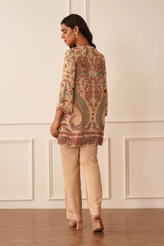 Image of ANNI Designer Women's Viscose Blend Straight Printed Kurta Set with Palazzo | Women Kurta Palazzo Set | Straight Kurta | 3 /4 Sleeve | Printed Kurta Set for Women